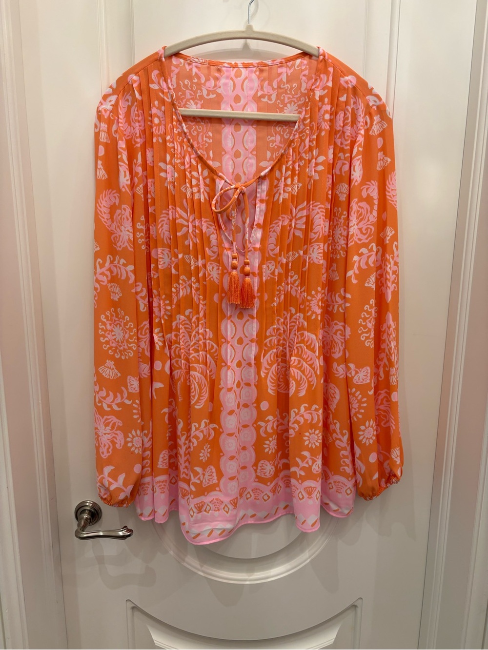 Lilly Pulitzer Orange & Pink Printed Tie-Neck Tunic